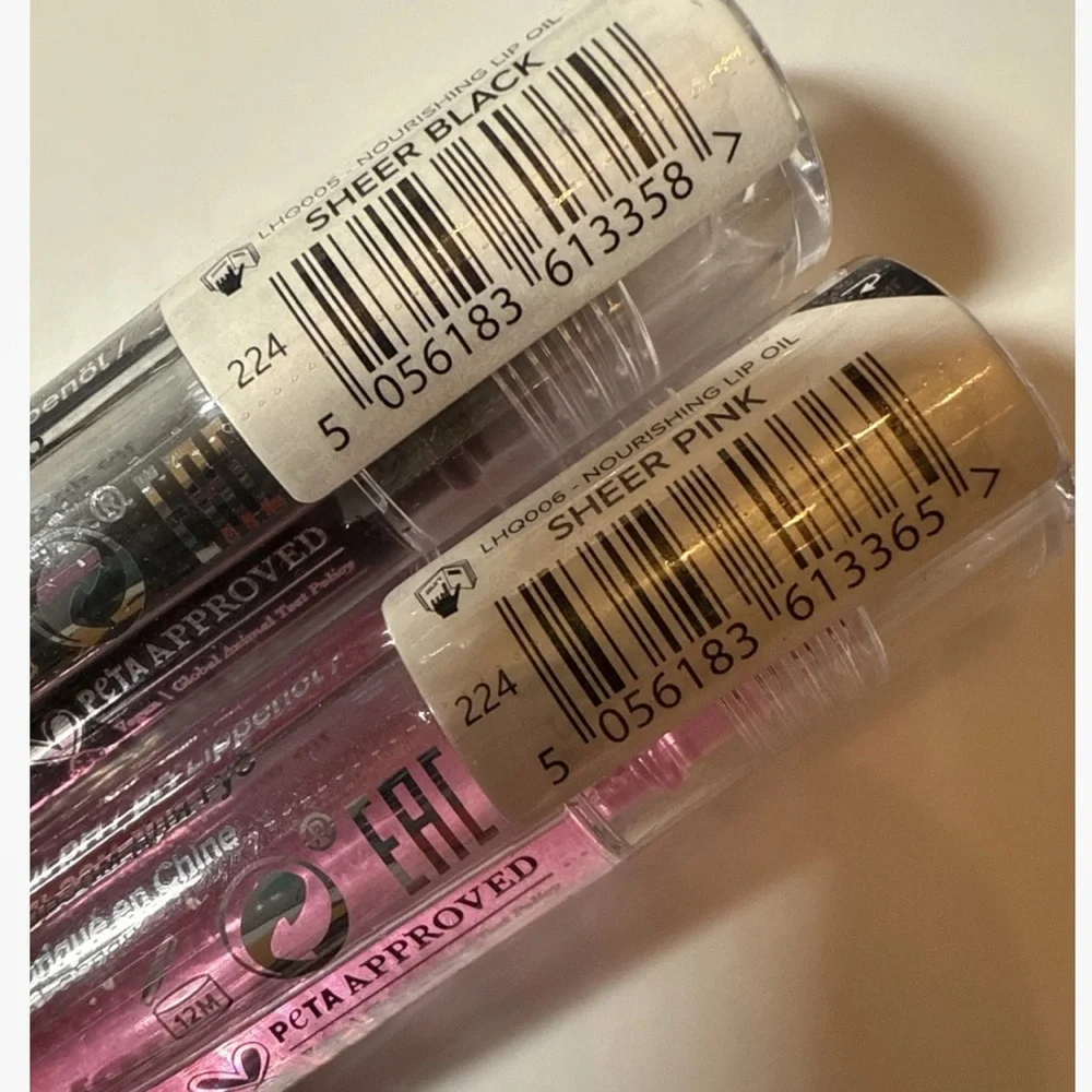 Lottie London Harley Quinn PH Lip Oil Set (2) Color-Changing Pink & Black Gloss
